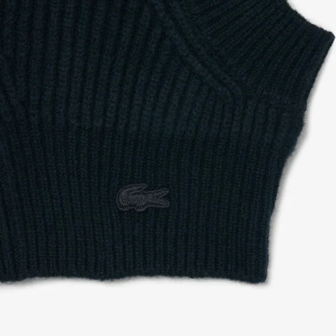Balaclava z plstěné vlny s žebrovaným vzorem Balaclava z plstěné vlny s žebrovaným vzorem