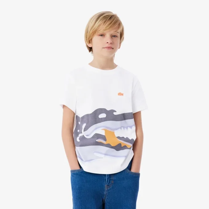 Bavlněné tričko s potiskem krokodýla