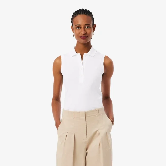 Dámská bezrukávová strečová polokošile L.12.12 se slim fit střihem Dámská bezrukávová strečová polokošile L.12.12 se slim fit střihem