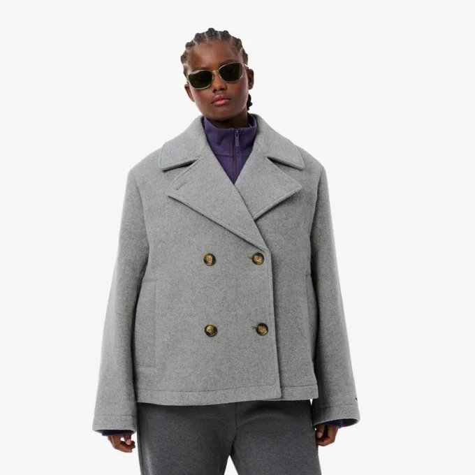 Dámský krátký oversized kabát z vlněné směsi The Blend Dámský krátký oversized kabát z vlněné směsi The Blend