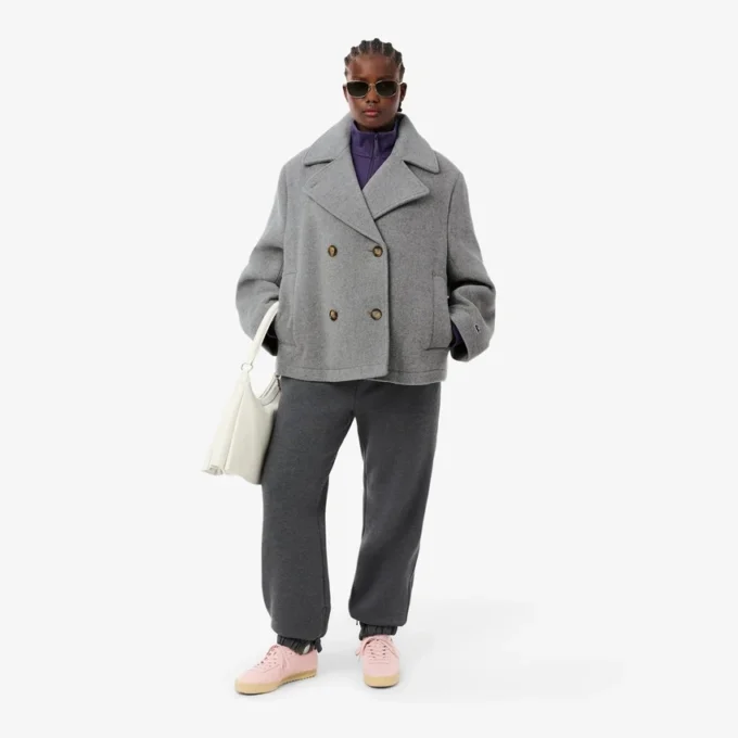 Dámský krátký oversized kabát z vlněné směsi The Blend Dámský krátký oversized kabát z vlněné směsi The Blend