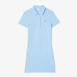 Dámské mini šaty s polo límečkem, slim fit, strečové