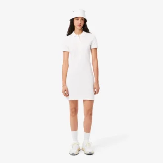 Dámské mini šaty s polo límečkem, slim fit, strečové