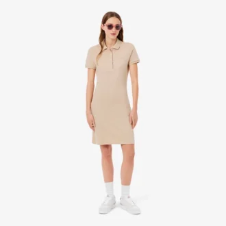 Dámské mini šaty s polo límečkem, slim fit, strečové