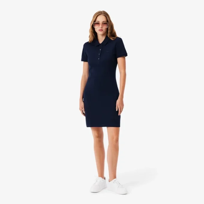 Dámské mini šaty s polo límečkem, slim fit, strečové Dámské mini šaty s polo límečkem, slim fit, strečové