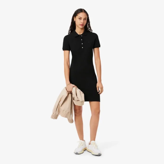 Dámské mini šaty s polo límečkem, slim fit, strečové Dámské mini šaty s polo límečkem, slim fit, strečové