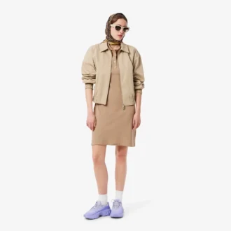 Dámské mini šaty s polo límečkem, slim fit, strečové