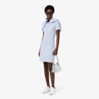 Dámské mini šaty s polo límečkem, slim fit, strečové
