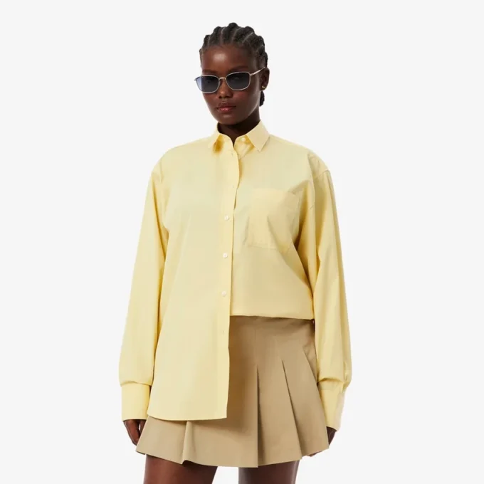 Dámská oversized bavlněná košile s knoflíky Dámská oversized bavlněná košile s knoflíky