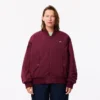 Dámská oversized bomber bunda s žebrovanými manžetami Dámská oversized bomber bunda s žebrovanými manžetami