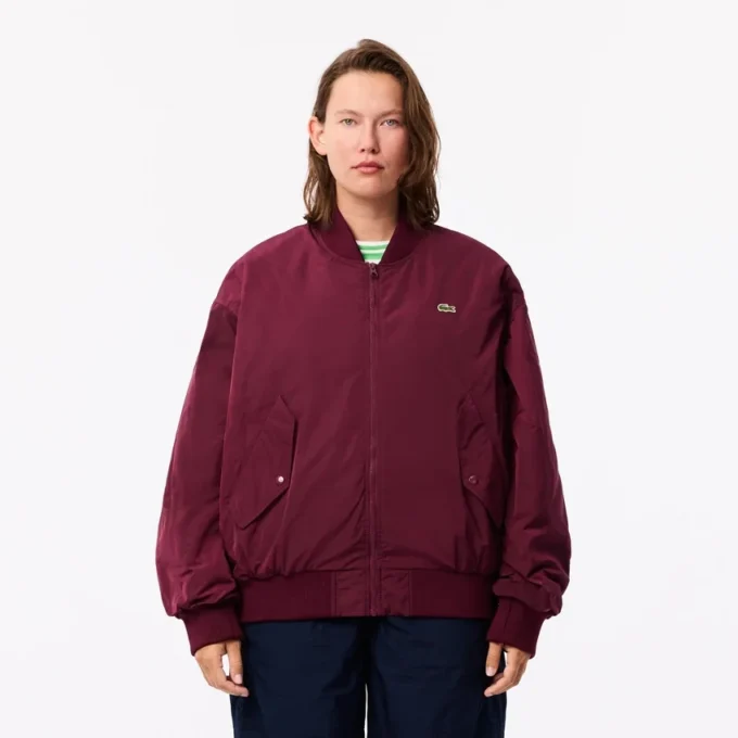 Dámská oversized bomber bunda s žebrovanými manžetami Dámská oversized bomber bunda s žebrovanými manžetami