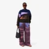 Dámské oversized kalhoty s potiskem krajiny Dámské oversized kalhoty s potiskem krajiny