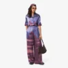 Dámské oversized kalhoty s potiskem krajiny Dámské oversized kalhoty s potiskem krajiny