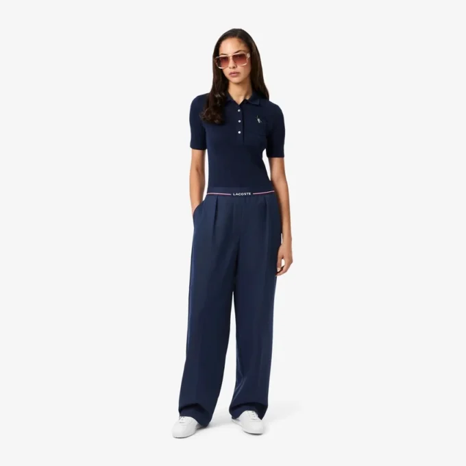 Dámské oversized kalhoty z vlněné směsi s plisováním Dámské oversized kalhoty z vlněné směsi s plisováním