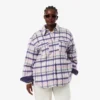 Dámská oversized prošívaná vlněná košile Dámská oversized prošívaná vlněná košile