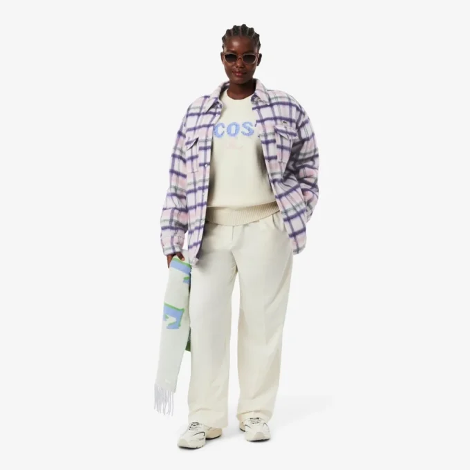 Dámská oversized prošívaná vlněná košile Dámská oversized prošívaná vlněná košile