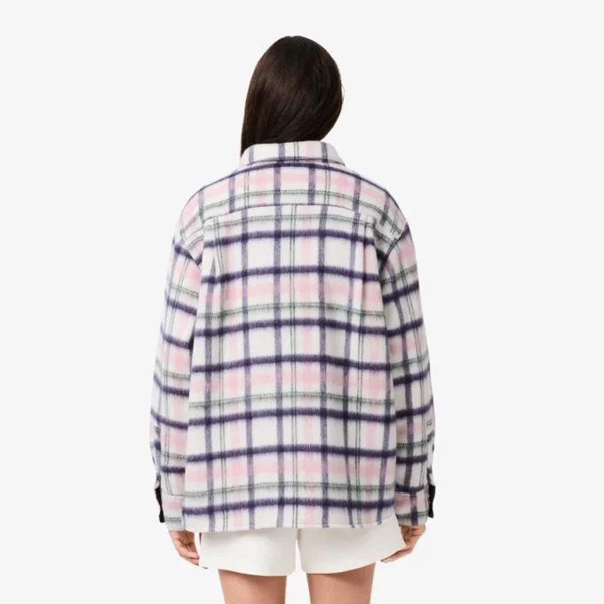 Dámská oversized prošívaná vlněná košile Dámská oversized prošívaná vlněná košile