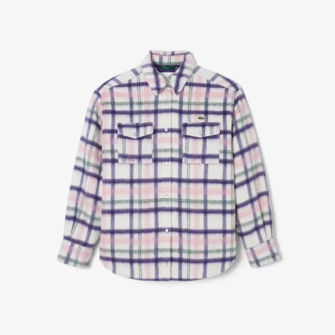 Dámská oversized prošívaná vlněná košile Dámská oversized prošívaná vlněná košile