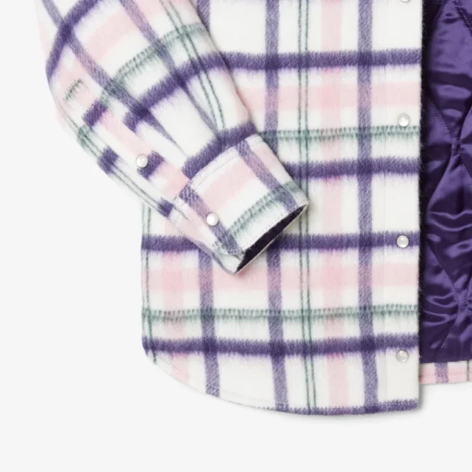 Dámská oversized prošívaná vlněná košile Dámská oversized prošívaná vlněná košile