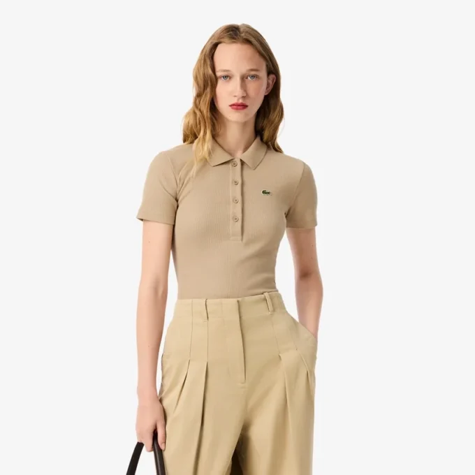 Dámská polokošile L.12.D Slim Fit z žebrované bavlny Dámská polokošile L.12.D Slim Fit z žebrované bavlny