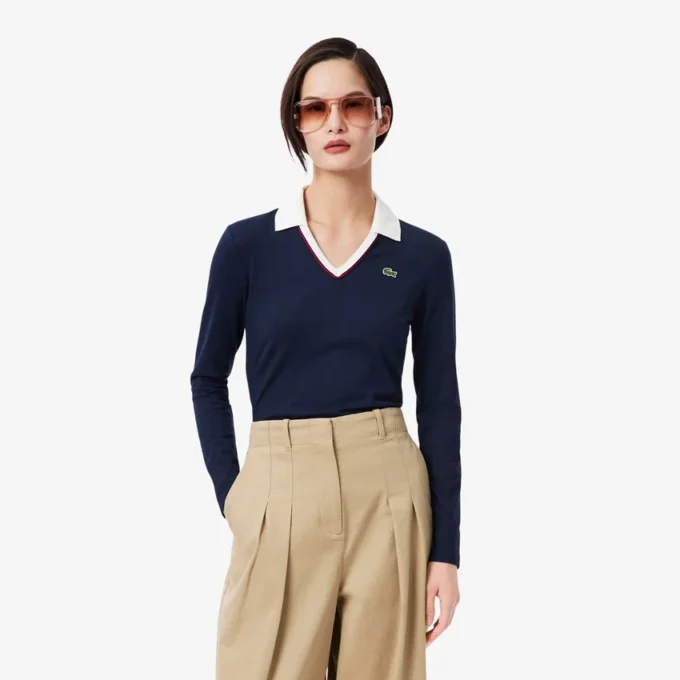Dámská polokošile s dlouhým rukávem, slim fit a ozdobnými detaily Dámská polokošile s dlouhým rukávem, slim fit a ozdobnými detaily