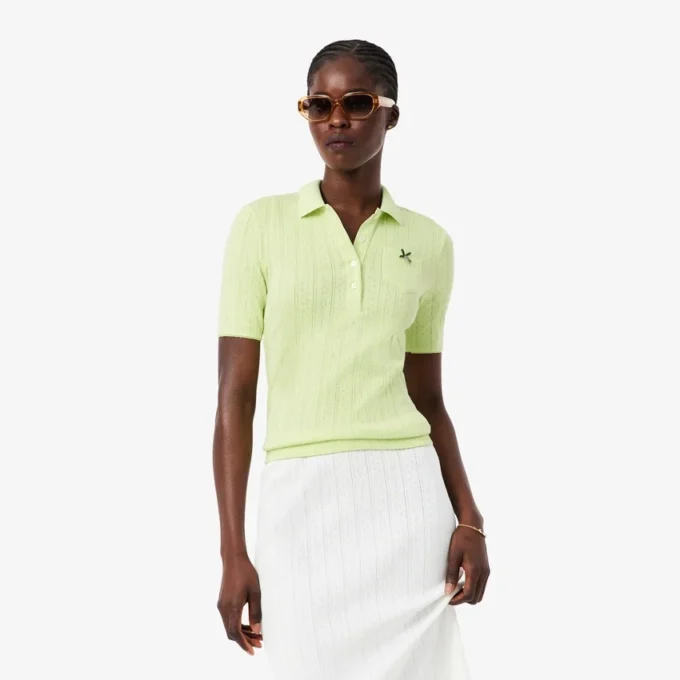 Dámská polokošile Slim Fit Pointelle s logem L.12.12