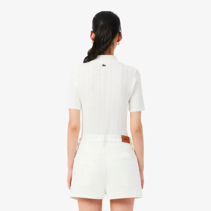 Dámská polokošile Slim Fit Pointelle s logem L.12.12