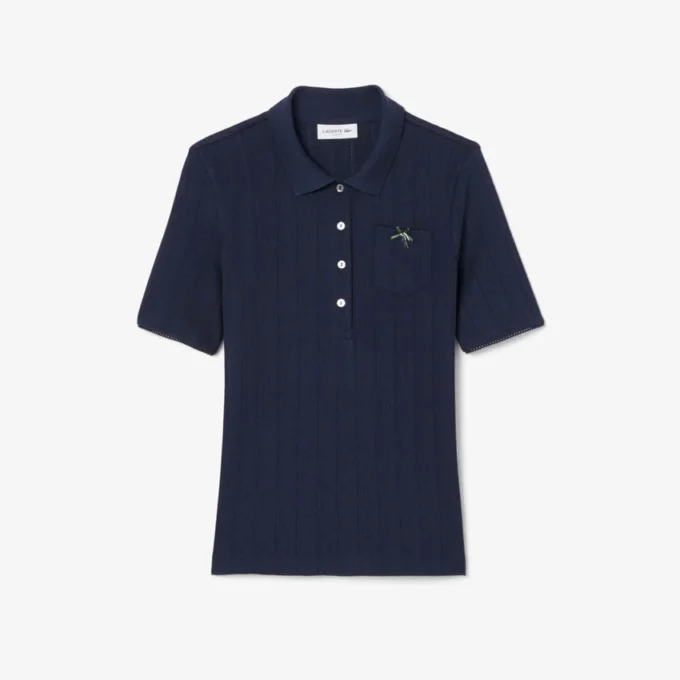 Dámská polokošile Slim Fit Pointelle s logem L.12.12 Dámská polokošile Slim Fit Pointelle s logem L.12.12