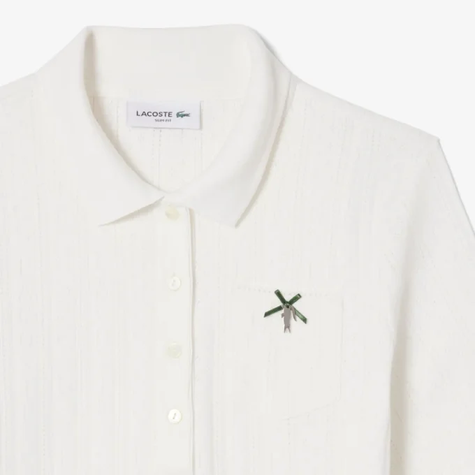 Dámská polokošile Slim Fit Pointelle s logem L.12.12