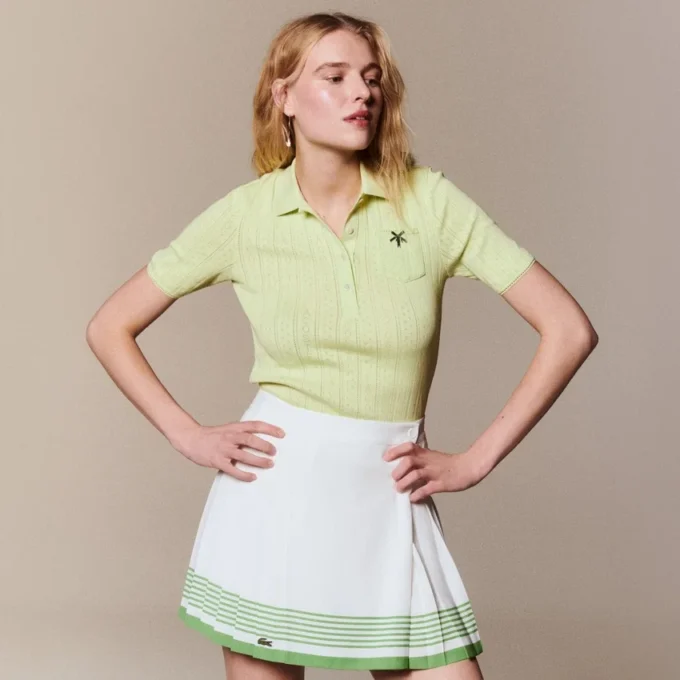 Dámská polokošile Slim Fit Pointelle s logem L.12.12