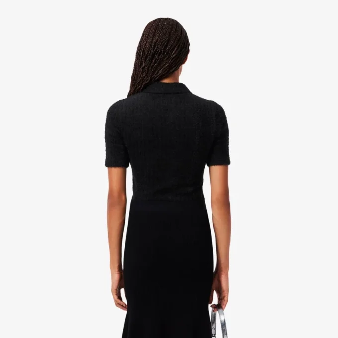 Dámská polokošile Slim Fit s žebrovaným úpletem Dámská polokošile Slim Fit s žebrovaným úpletem