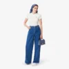 Dámské slim fit tričko z žebrované bavlny Dámské slim fit tričko z žebrované bavlny