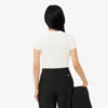 Dámské slim fit tričko z žebrované bavlny Dámské slim fit tričko z žebrované bavlny