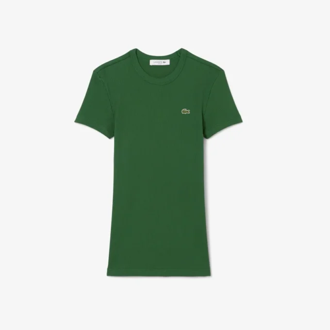 Dámské slim fit tričko z žebrované bavlny Dámské slim fit tričko z žebrované bavlny