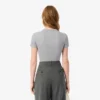 Dámské tričko ze žebrované bavlny se slim fit střihem Dámské tričko ze žebrované bavlny se slim fit střihem