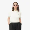 Dámské zkrácené 3D bezešvé strečové bavlněné polo tričko Dámské zkrácené 3D bezešvé strečové bavlněné polo tričko