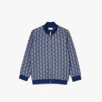 Dětská mikina s vysokým límcem a zipem Paris Monogram
