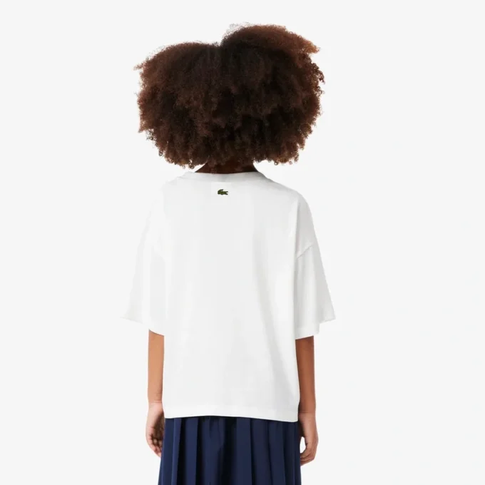 Dívčí oversized bavlněné tričko s potiskem Dívčí oversized bavlněné tričko s potiskem
