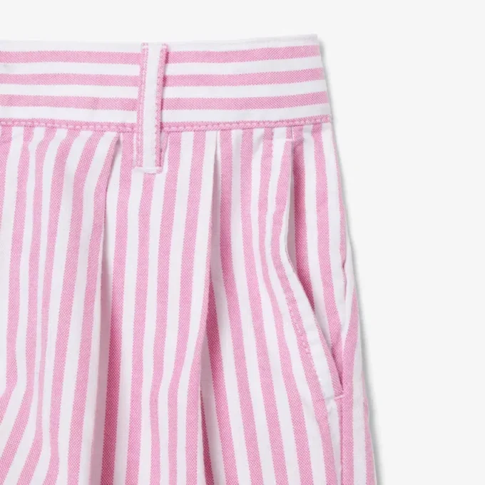 Elastické bermudy s pruhy z oxfordského plátna Elastické bermudy s pruhy z oxfordského plátna