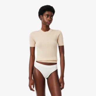 Elastické tanga z pointelle