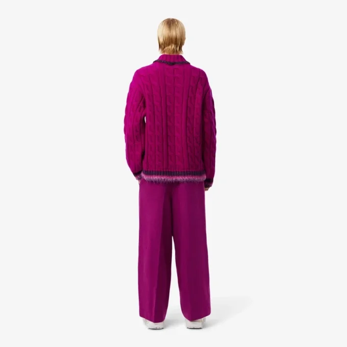 Šité kalhoty Runway ze slubové vlny s širokým střihem