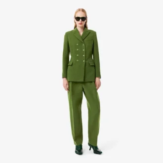 Kalhoty Runway Straight Fit z vlny se slubovým vzorem