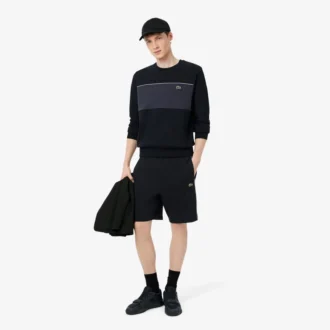 Krátké kalhoty z fleece s barevnými bloky a regular střihem