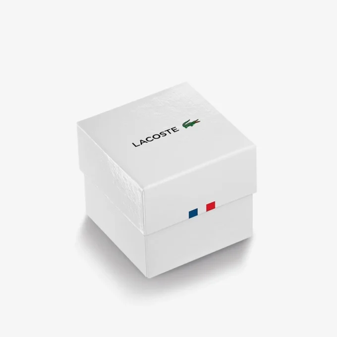Hodinky Lacoste.12.12 Chrono, černé a karneválově zlaté, silikonové