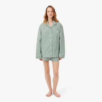Oversized pruhovaná popelínová pyžamová souprava Oversized pruhovaná popelínová pyžamová souprava