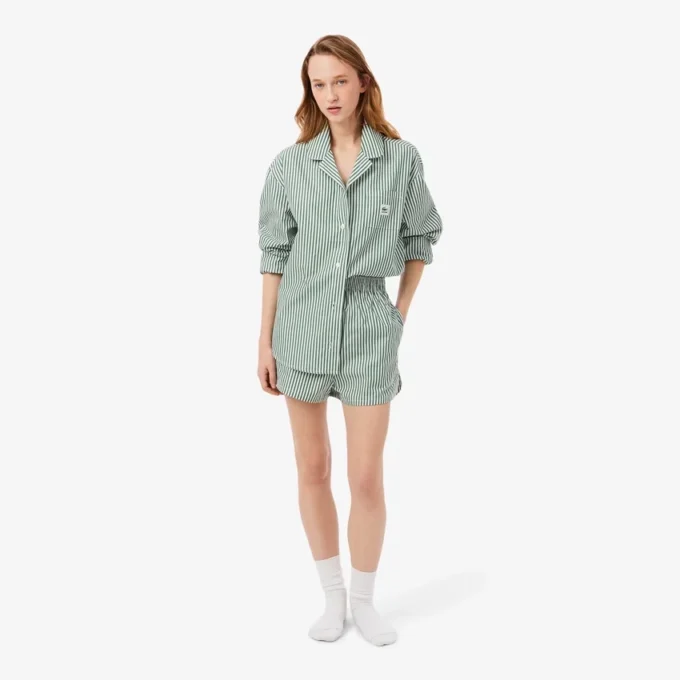 Oversized pruhovaná popelínová pyžamová souprava Oversized pruhovaná popelínová pyžamová souprava