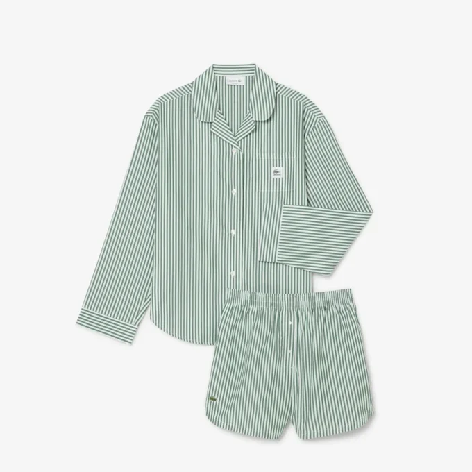 Oversized pruhovaná popelínová pyžamová souprava Oversized pruhovaná popelínová pyžamová souprava