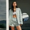 Oversized pruhovaná popelínová pyžamová souprava Oversized pruhovaná popelínová pyžamová souprava