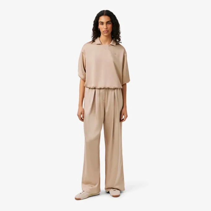 Oversized saténové kalhoty s elastickým pasem Oversized saténové kalhoty s elastickým pasem