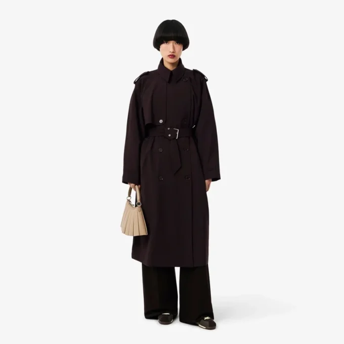 Oversized trenčkot z vlněné směsi Oversized trenčkot z vlněné směsi